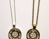 Anti Possession Pentagram, Supernatural  -  Round Pendant, Charm, Necklace - Chain Included