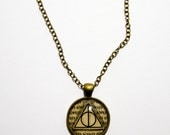 Deathly Hallows, Always - Round Pendant, Charm, Necklace - Handmade