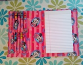 Pink Striped Minnie Mouse Travel Coloring Kit