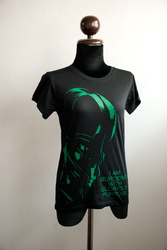 Loki : silhouette and I am burdened with glorious purpose T-shirt short sleeve