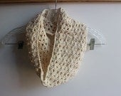 Summer cotton scarf - white crochet cowl - lacy handmade crochet scarf