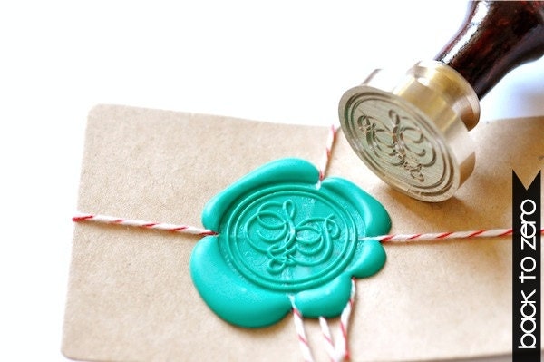 Custom Wax Seal Stamp - Initials Script x 1