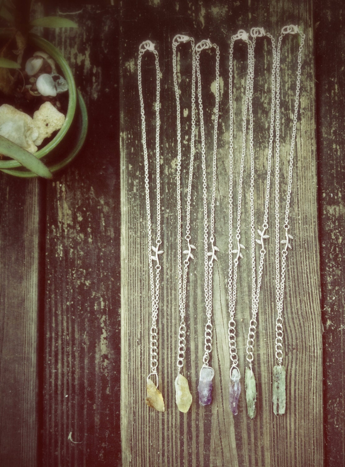 CUSTOM ORDER for BINNIE- Cora necklace- citrine and twig with leaves