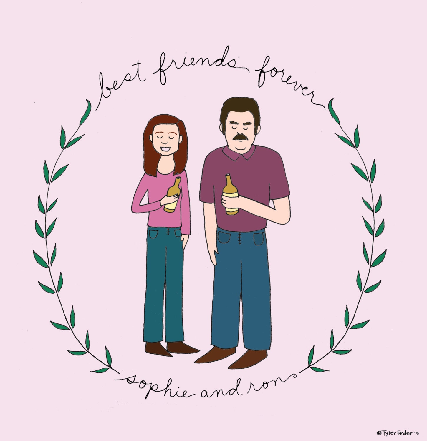 Ron Swanson and You - Illustrated Portrait