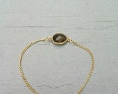 Brown Bezel Set Stone Bracelet