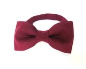 Mens bow tie by Bartek Design - groom wedding classic retro necktie chic handmade gift for him ready to wear - burgundy maroon male