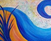 Mixed Media Art, Original Art, Painting on Canvas, Christian Art, Prophetic Art, Blue, Orange, Purple, Colorful Painting, Floral Painting,