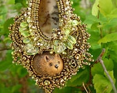Hedgehog - embroidered beads jewelry