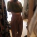 Shiny beige harem pants (S)