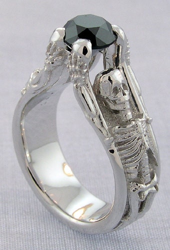 Skeleton Engagement Ring in Sterling Silver