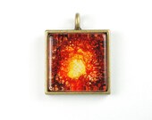 Necklace - "Fire and Glory" - Ink Blot Pendant