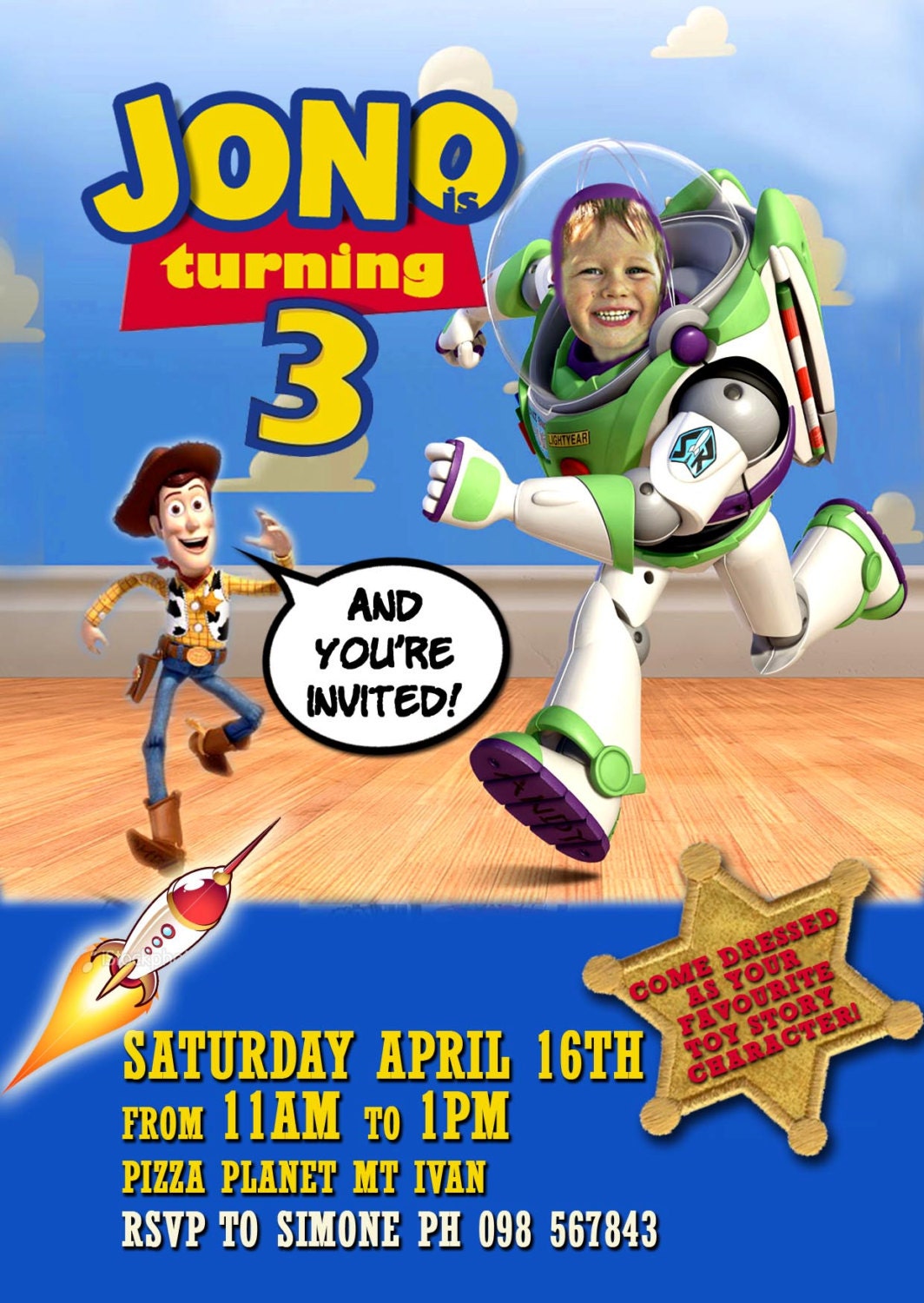 Printable Toy Story Party Invitation