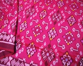 AUTHENTIC IKAT Fabric, Ethnic Fabric, 100% Cotton, Woven & Handmade, Red Fuschia, Per Yard