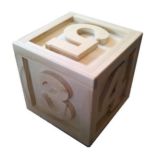 BIG Wooden Block 14"x14"x14" Photo Props Kids Bedroom Playroom Nursery UnPainted