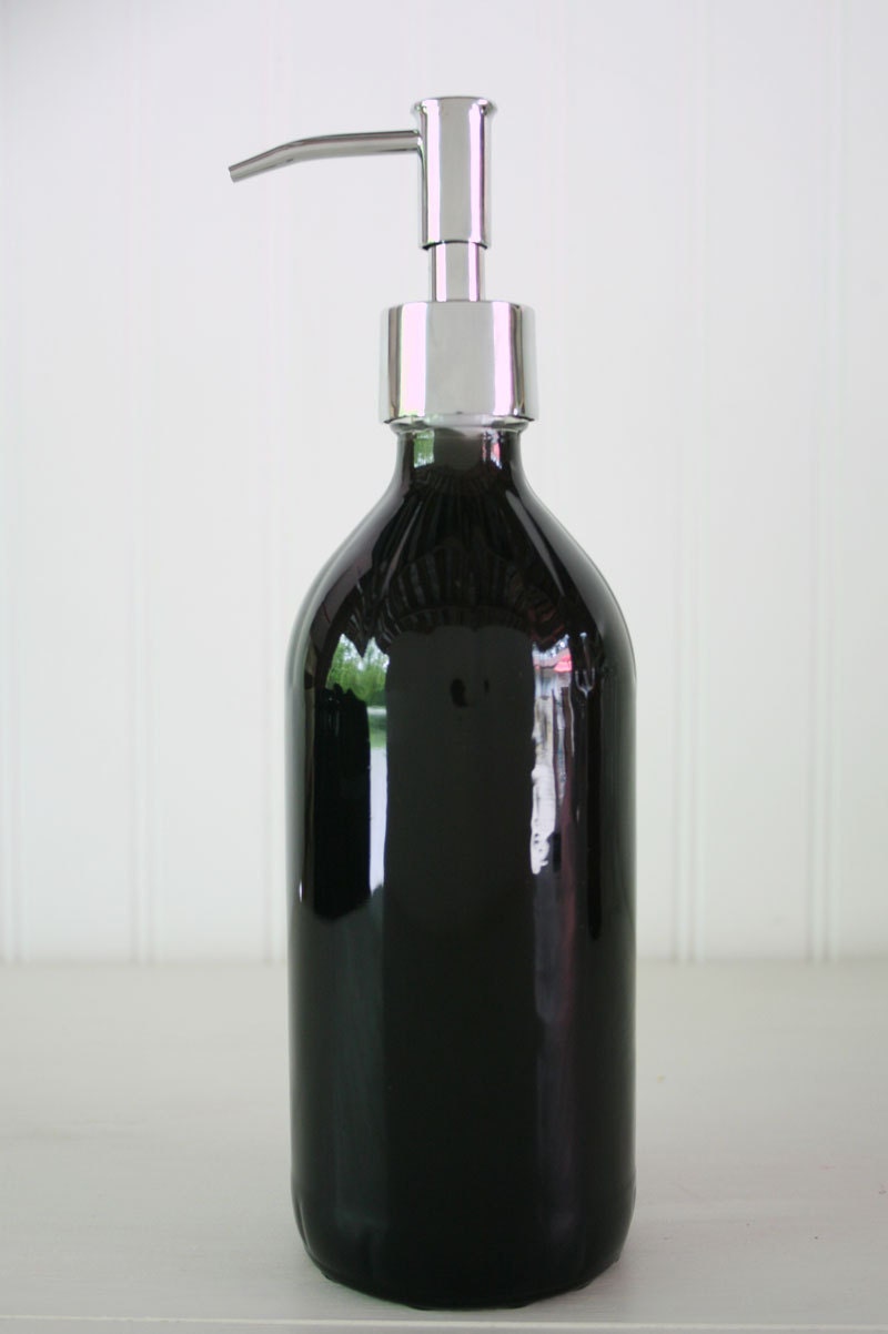 Vintage Inspired Glass Soap Dispensers - Black Gloss