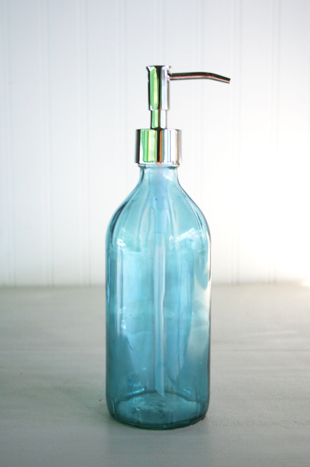 Vintage Inspired Glass Soap Dispensers - Denim Blue