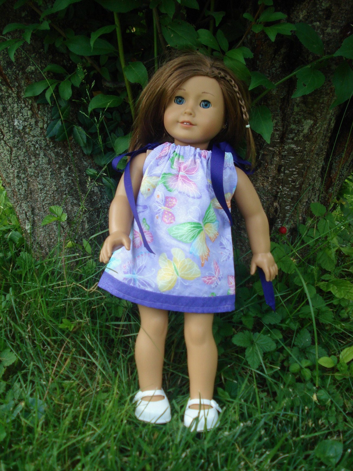 American Girl Doll Clothes, Purple Butterfly Dress, 18 inch Dolls, Birthday Party in a Box