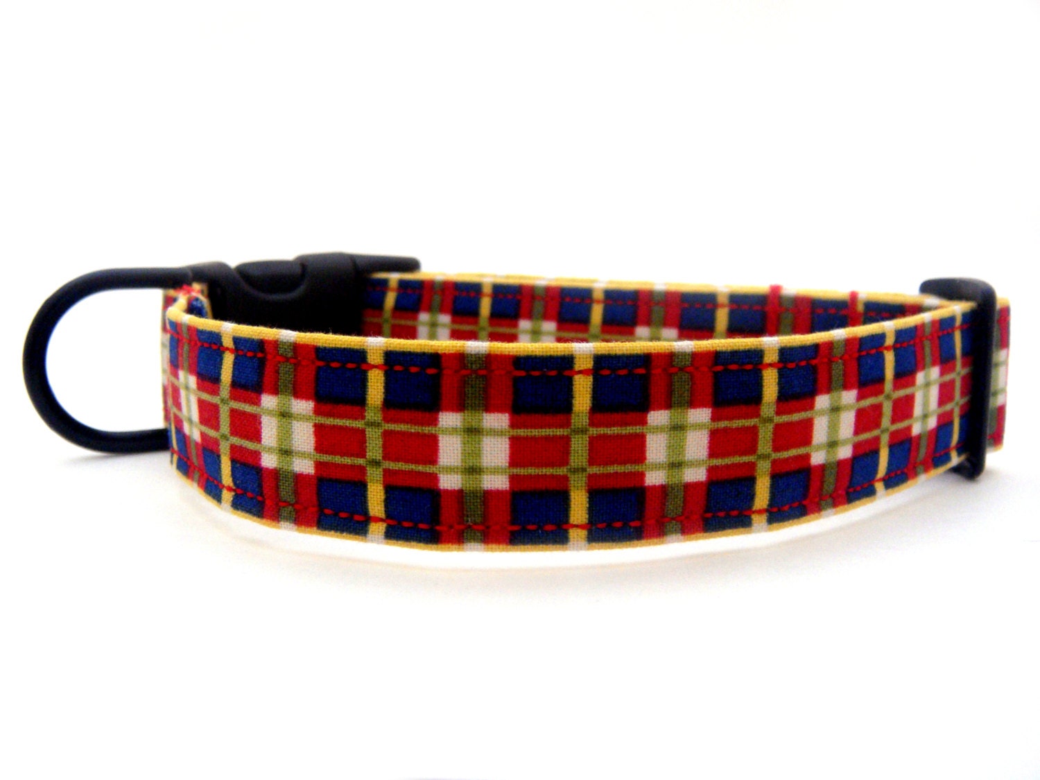 FREE SHIPPING.....Royal Plaid......Dog Collar.....Shown in 1"