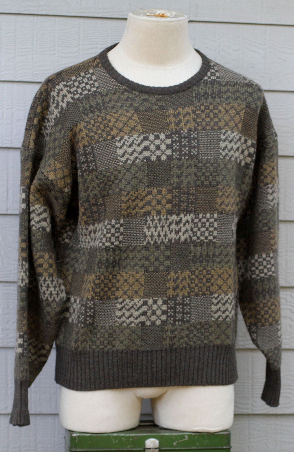 vintage BOSTON TRADERS' wool crewneck sweater bill cosby sweater MEDIUM