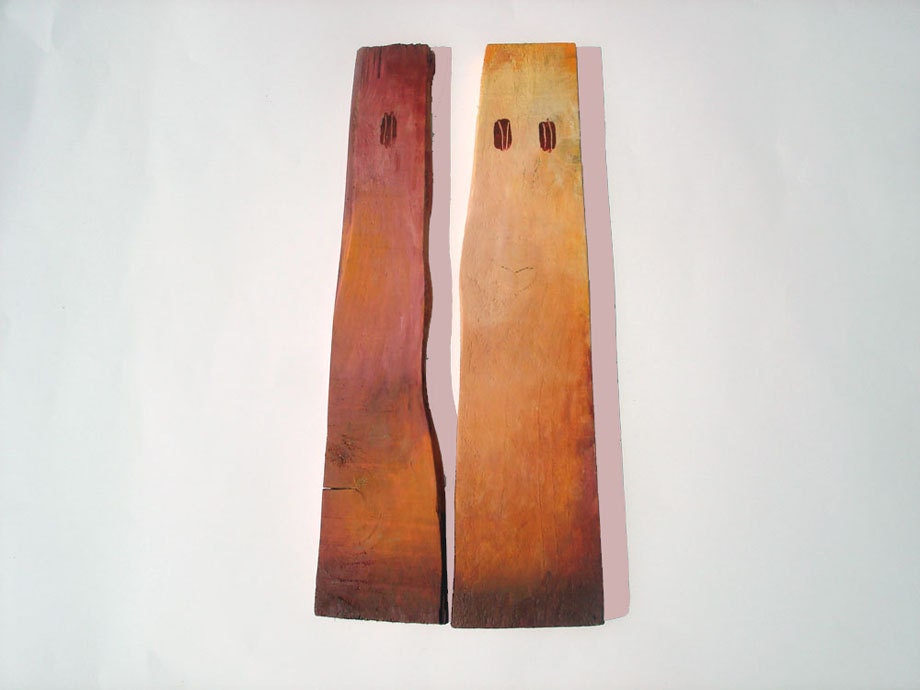 Two Old Towers / Wall Art / Diptych / Sculpture / Reclaimed Wood