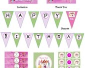 Winx Club Digital Party Pack 7 items Invitation Thank You Cupcake Topper Favor Tag Water Bottle Labels Banner Candy Wrappers Il_170x135