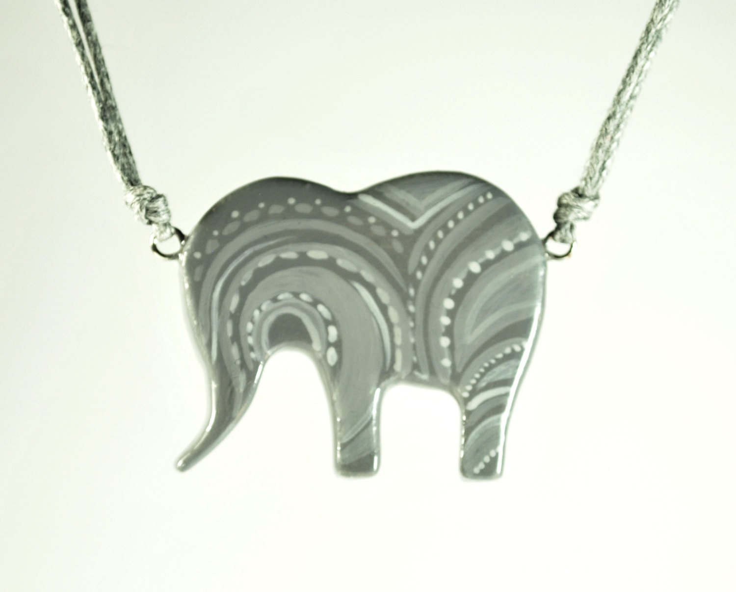 Pendant "Gray elephant", Handpainted, Gray, Animal, Boho, Handmade, Africa