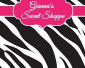 Fuschia Zebra Printable Backdrop 100x70cm