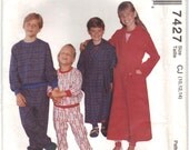 Children's Boys' and Girls' Robe, Pull-Over Pajama Top and Pull-On Pajama Pants CJ (10, 12, 14)  McCall's 7427