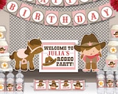 SALE - Cute Cowgirl Birthday Party Package - Rodeo Party - Personalized and Editable Items - Super Package - Complete printable PDF - PK-9