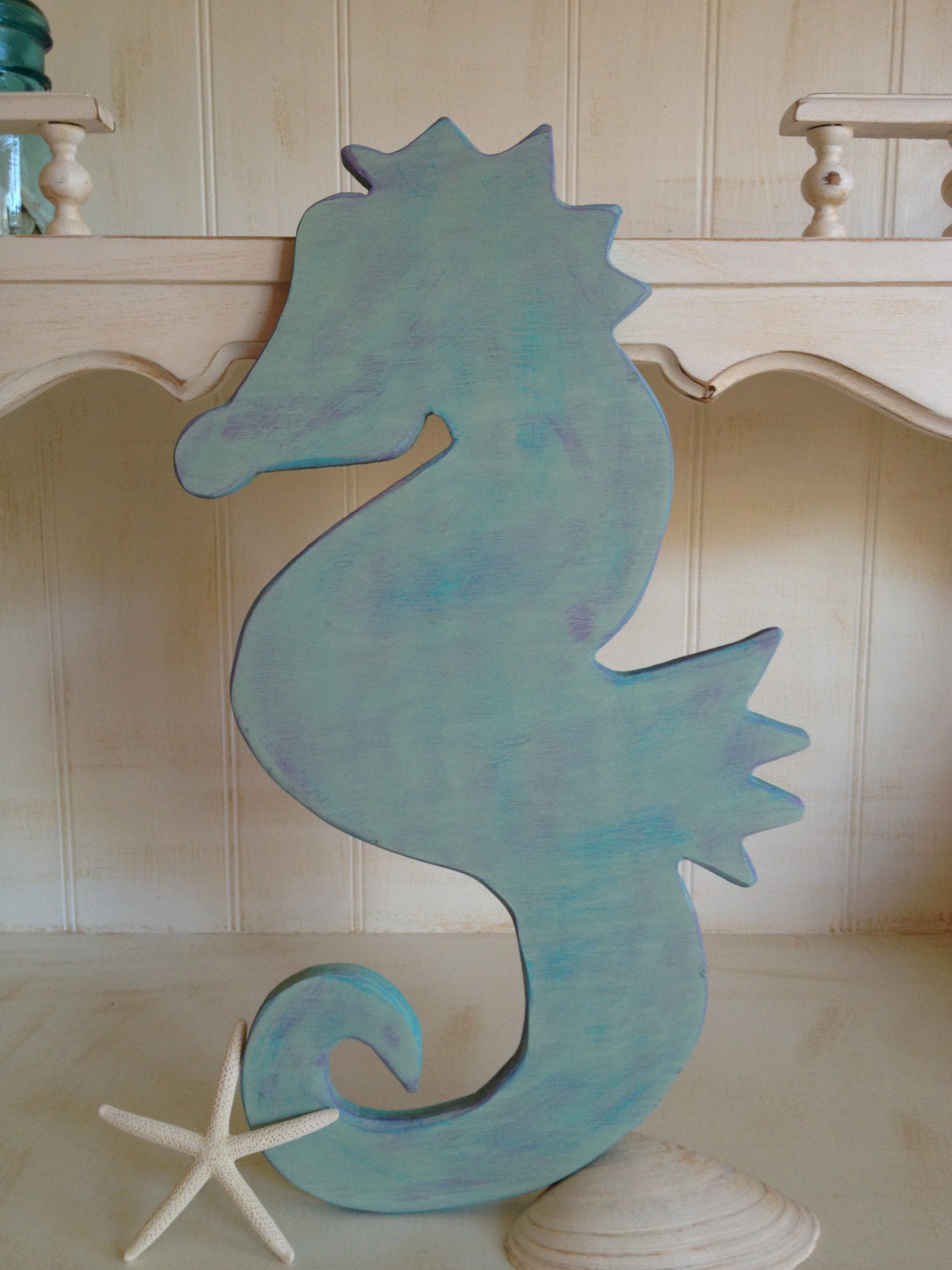Seahorse Wall Hanging, Seahorse Wall Decor, Handpainted Seahorse Wall Hanging in Custom Colors