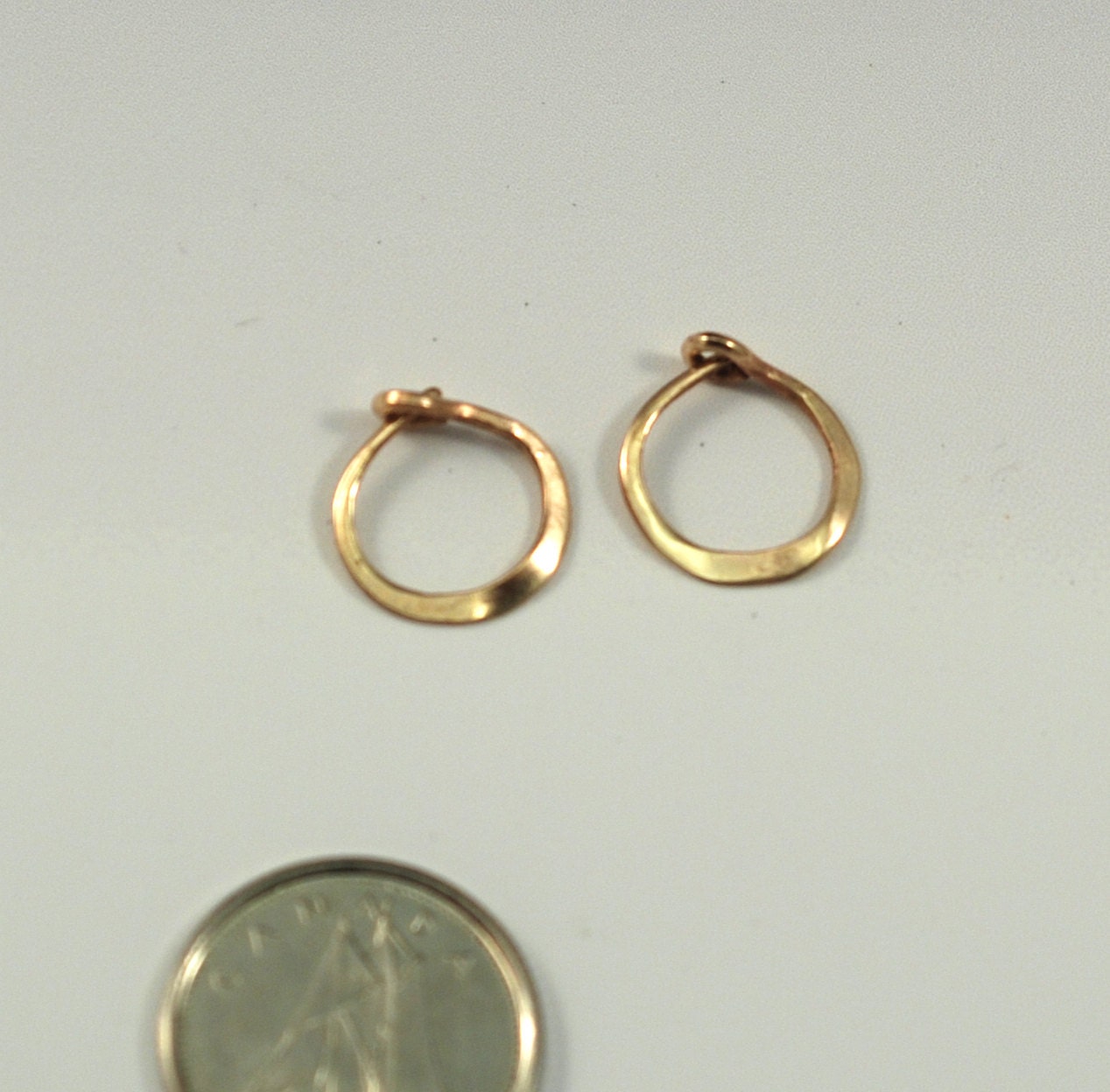 Small Gold Hoops 12 mm, Solid 14k Gold Hoop Earrings, Yellow Gold Minimal Hoops, Hammered Forged Tiny Everyday Sleepers, Simple Hoop Earings