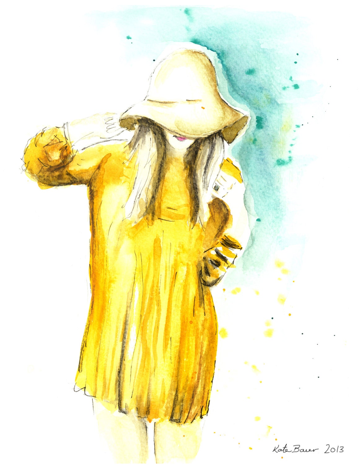 Sunshine 8.5 x 11" Print of original fashion illustration