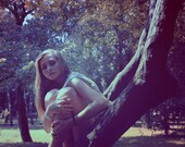 Color Fine art Photography, Portrait of a beautiful girl, Deep Blue Fine print 8' x 10'. Female figure
