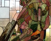 Halo Master Chief Stained Glass Panel - Limited Edition Print Poster 24"x36"