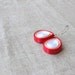 Drop fiber earrings  - red apricot white earrings - Ready to ship