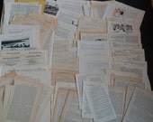 HUGE Vintage Paper Ephemera Lot 200 Pages Distressed Poetry Dictionary Recipe Craft Scrap Pack Supplies Pack Inspiration Kit Collage Cards