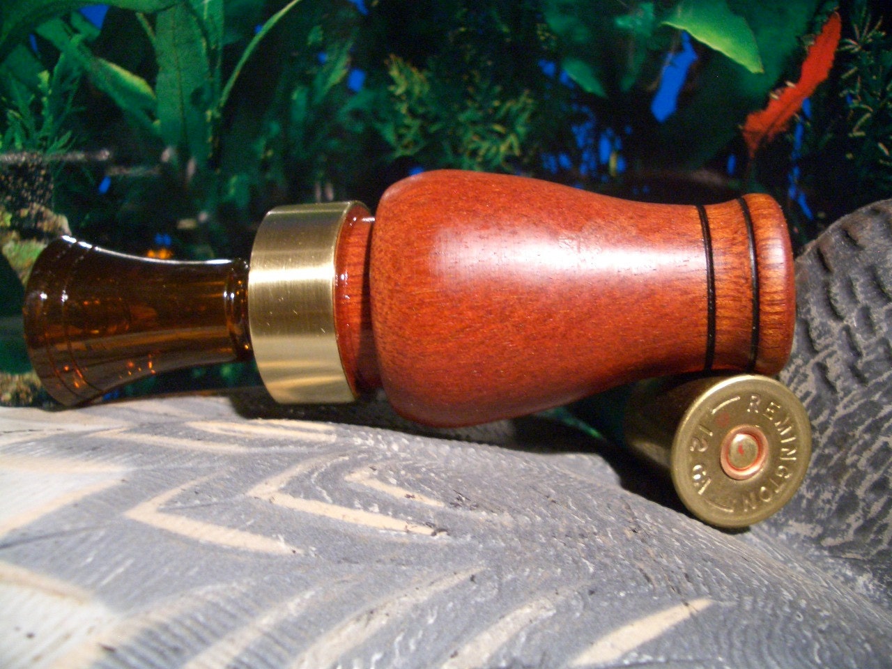 NEW DUCK Call with Echo Timber Double Reed insert Custom Hardwood Hand Brass Band