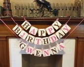 Birthday Banner HAPPY BIRTHDAY Birthday party Decoration Boy or Girl Child Birthday sign photo prop - CUSTOMIZE First Name and Colors