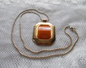 Large Gold With Orange Necklace