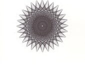 14"x17" Black Star, Abstract Original ink Drawing, Black & White Geometric Modern Abstract Circle Intricate Line Drawing