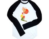 SALE - Long Sleeve Raglan Shirt for Men Baseball T shirt Original Unique Art Printed Shirt Mens Clothing Guy Top