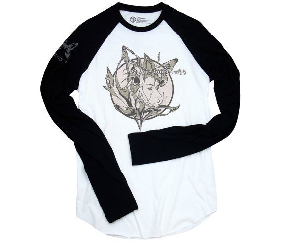 SALE - Mens Baseball T-shirt Long Sleeve Raglan Tee Shirt Guys Indie Clothes