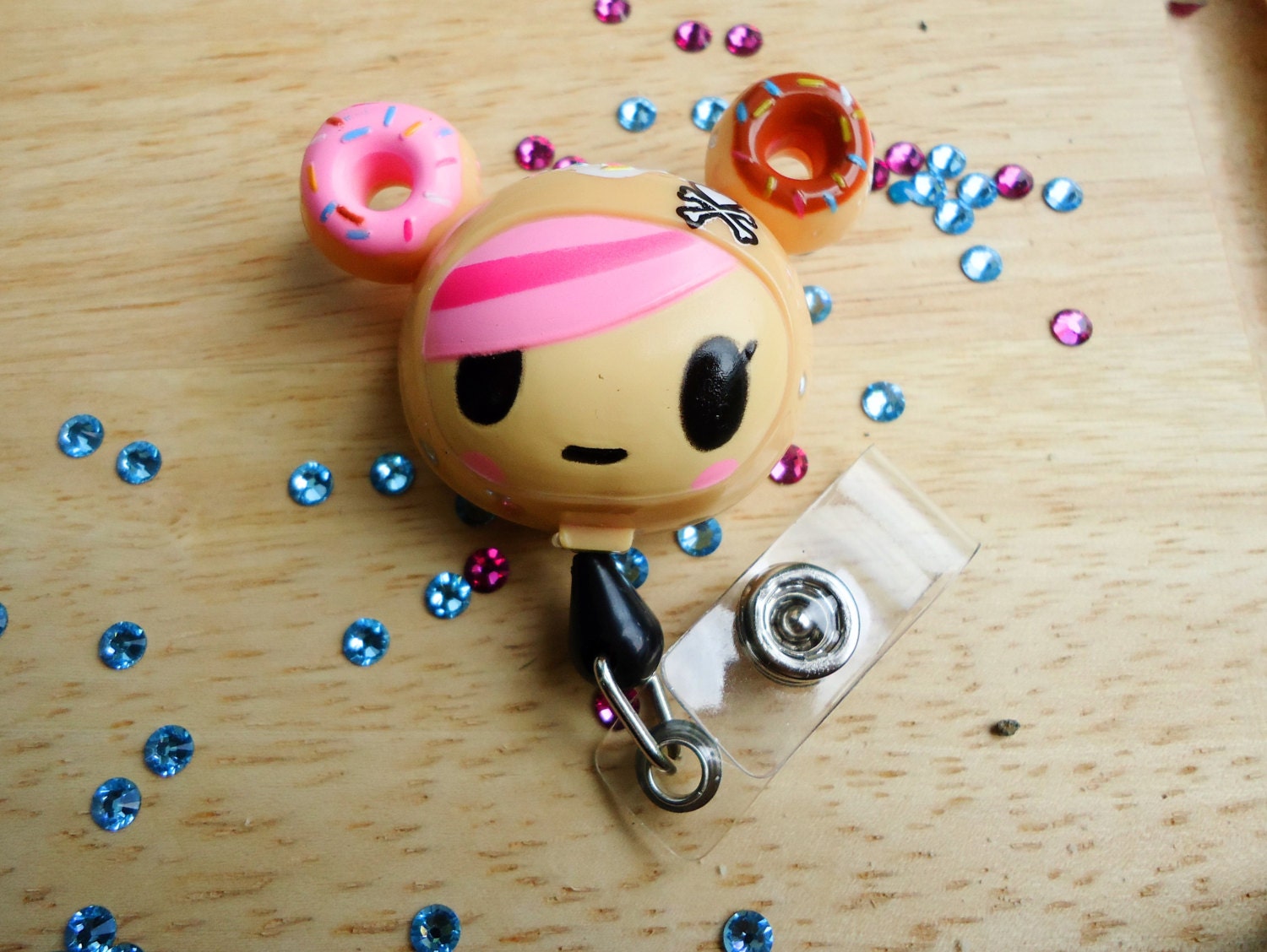 Free Shipping Retractable bling reel clip tag ID badge holder Nurse Xray tech CNA Not hello kitty Tokidoki