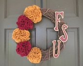 FSU Wreath (Florida State University/SEMINOLES) - Collegiate Wall Decor