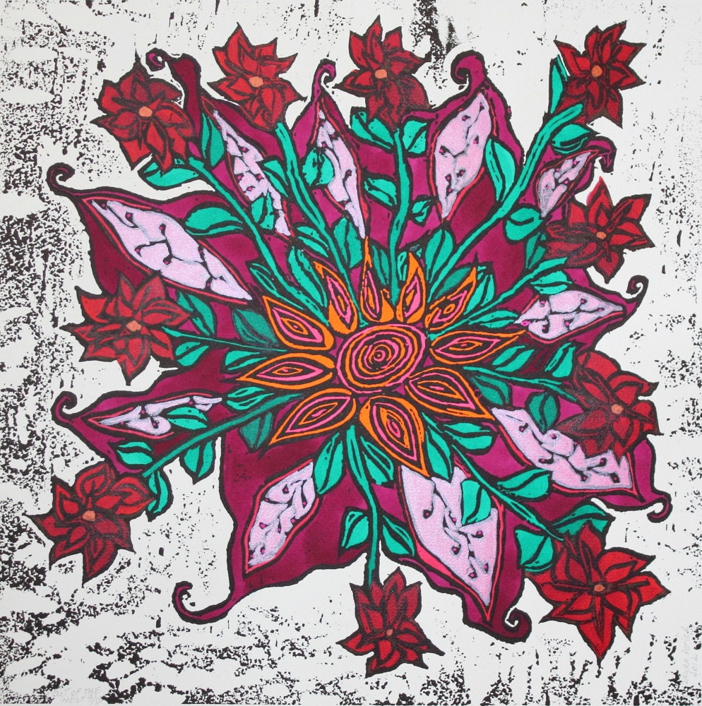 Hand-Tinted & Hand-Pulled Woodblock Print - Out of the Nest - Limited Edition...