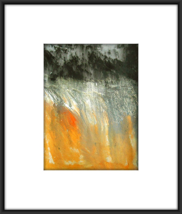 OOAK Modern Abstract Hand-Painted Original Acrylic Painting11.7x16.5 " Black Mist"
