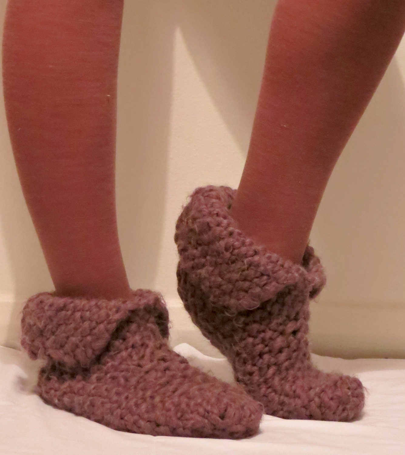 Socks Slippers in Wool. Order colour and size. Hand knitted for women.