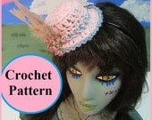 Victorian Top Hat Crochet Pattern, wedding, bridal, steampunk, cosplay, pet hat, goth, emo, bridesmaid,