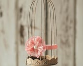 Dusty pink lace flower baby girl toddler children's headband