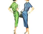 Vintage 50's McCall's 4463 - Sheath Dress with Front Panel Detail Back Tie, X Small, Junior - Size 11 - Bust 31 1/2